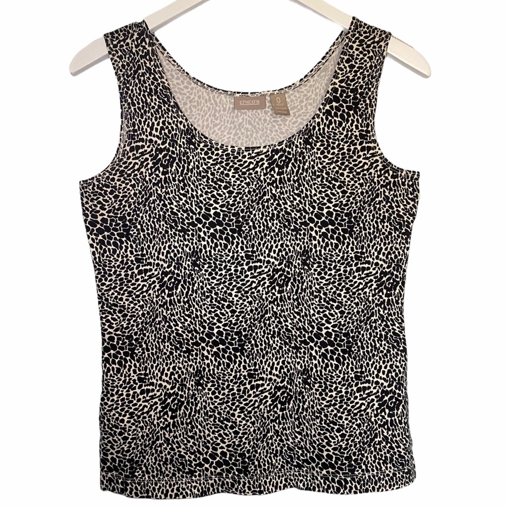 5/$25 | CHICO’S 0 Animal Print Scoop Neck Tank Top